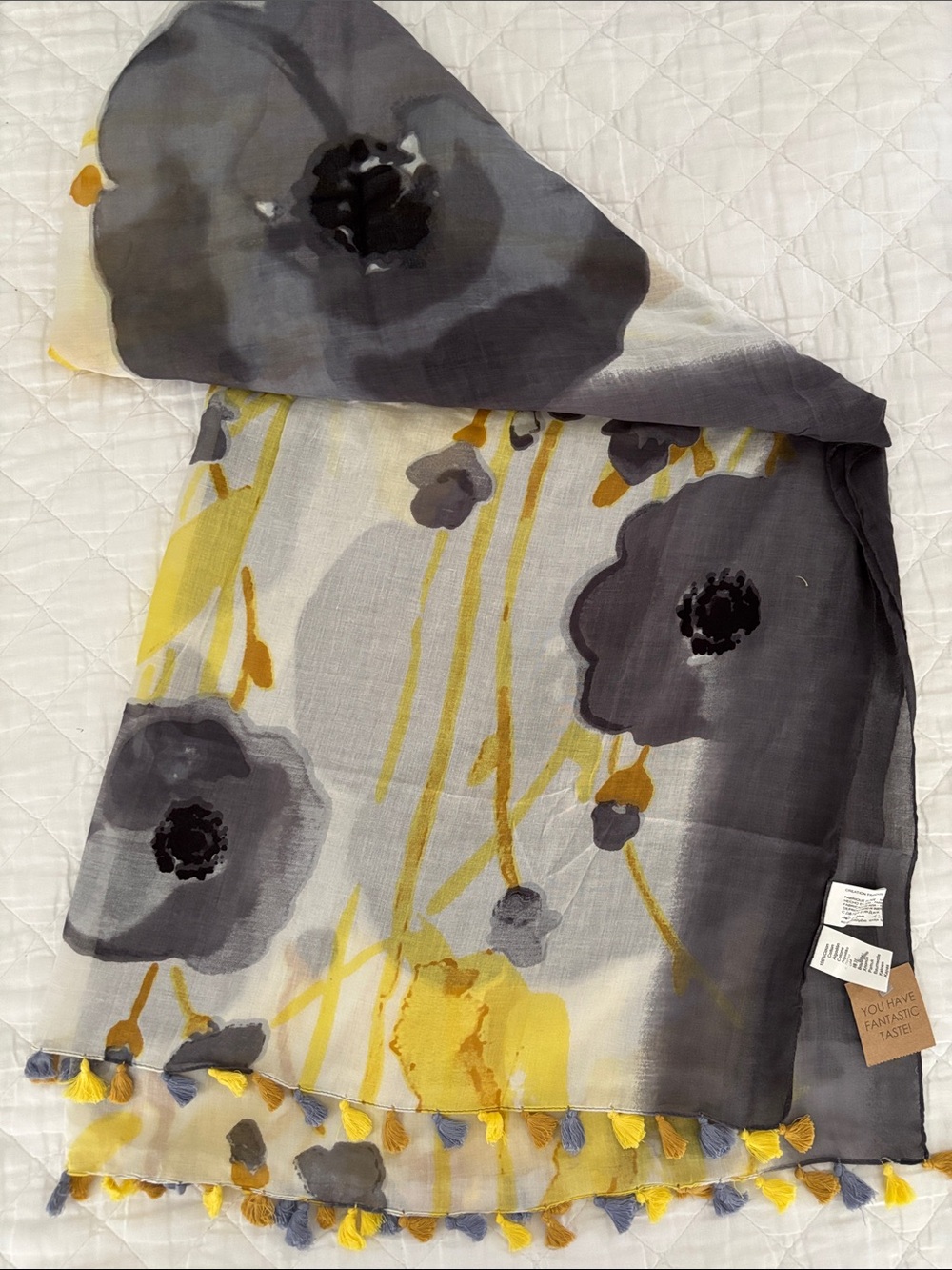 Floral Grey & Yellow Women’s Swim Sarong